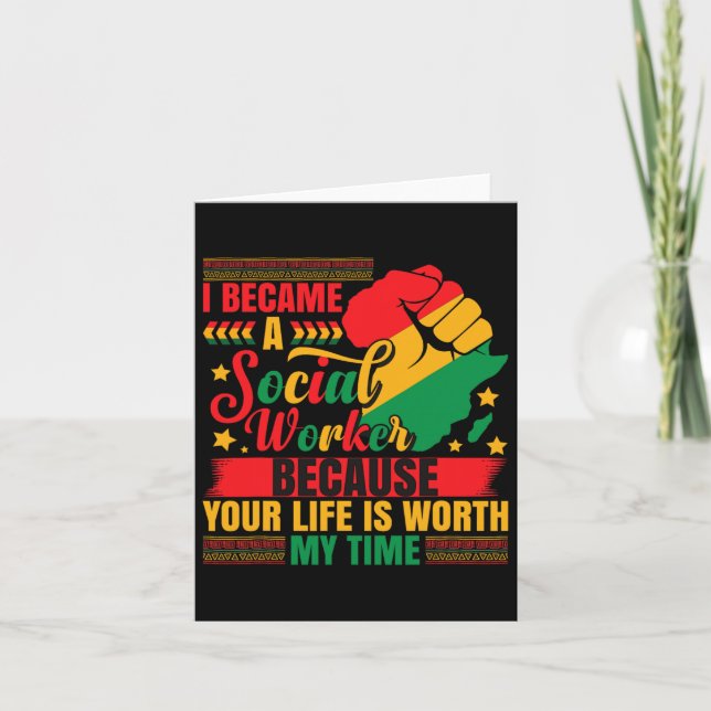 Social Work Juneteenth Black History Social Worker Card (Front)