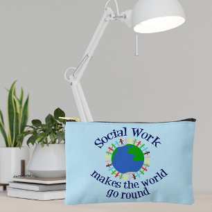 Social Work Makes The World Go Round Accessory Pouch
