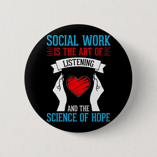Social Work School Gift Mental Health 6 Cm Round Badge (Front)