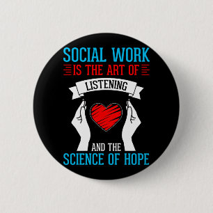 Social Work School Gift Mental Health 6 Cm Round Badge