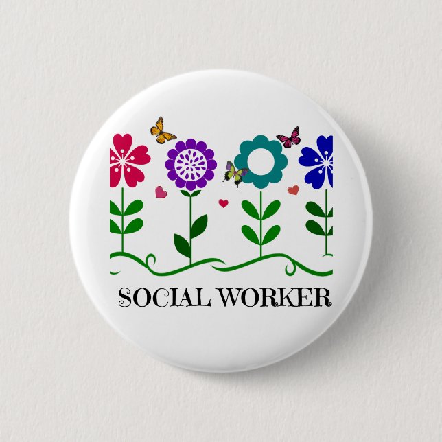 Social Worker 6 Cm Round Badge (Front)