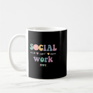 Social Worker Advocate Support Empower Groovy Retr Coffee Mug