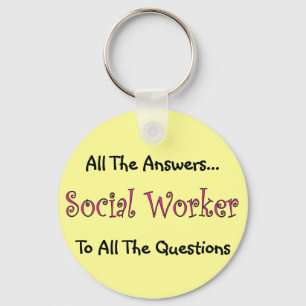 Social Worker "All The Answers" Key Ring