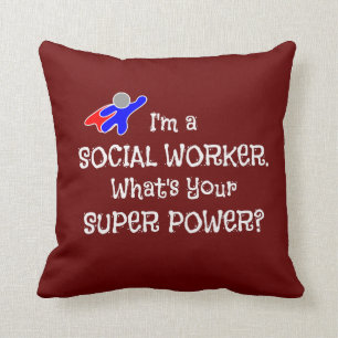 Social Worker and Super Hero Cushion