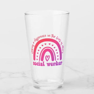 Social Worker Appreciation and Graduation Glass