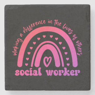 Social Worker Appreciation and Graduation Stone Coaster