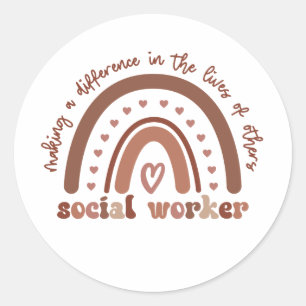 Social Worker Appreciation Graduation Gifts Classic Round Sticker
