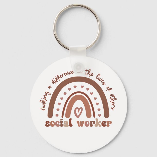 Social Worker Appreciation Graduation Gifts Key Ring (Front)