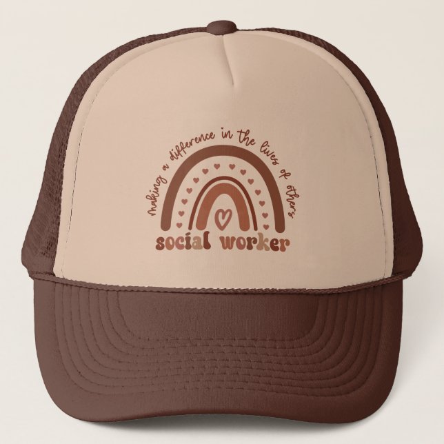 Social Worker Appreciation Graduation Gifts Trucker Hat (Front)