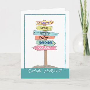 Social Worker Appreciation Thank You Caring Strong Card