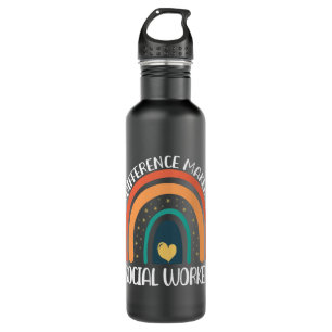 Social Worker Are Difference Maker Rainbow Retro 710 Ml Water Bottle