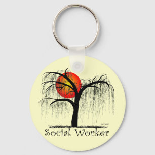 Social Worker Artsy Tree Gifts Key Ring