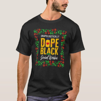 Social Worker Black Floral African American Future T-Shirt