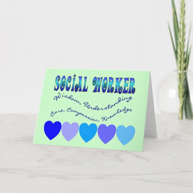 Social Worker BLUE HEARTS Card (Front)
