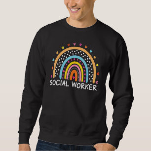 Social Worker Boho Rainbow Back To School Apprecia Sweatshirt