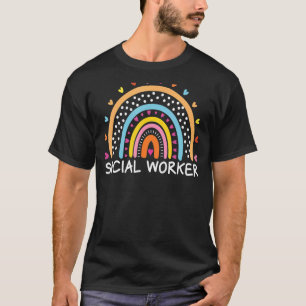 Social Worker Boho Rainbow Back To School Apprecia T-Shirt