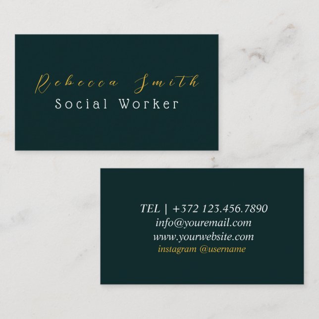 Social Worker Business Card (Front/Back)