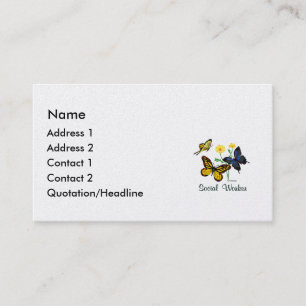 Social Worker Butterflies Business Card