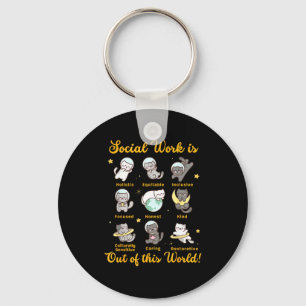 Social worker cat funny saying cats meme social key ring