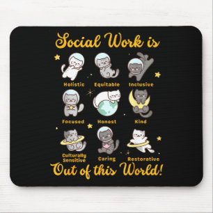 Social worker cat funny saying cats meme social mouse mat