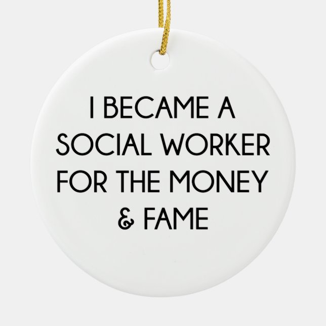 Social Worker Ceramic Tree Decoration (Front)