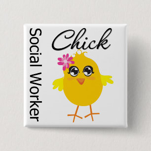 Social Worker Chick 15 Cm Square Badge