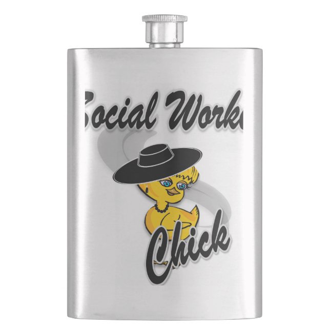 Social Worker Chick #4 Hip Flask (Front)