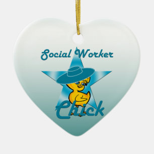 Social Worker Chick #7 Ceramic Tree Decoration