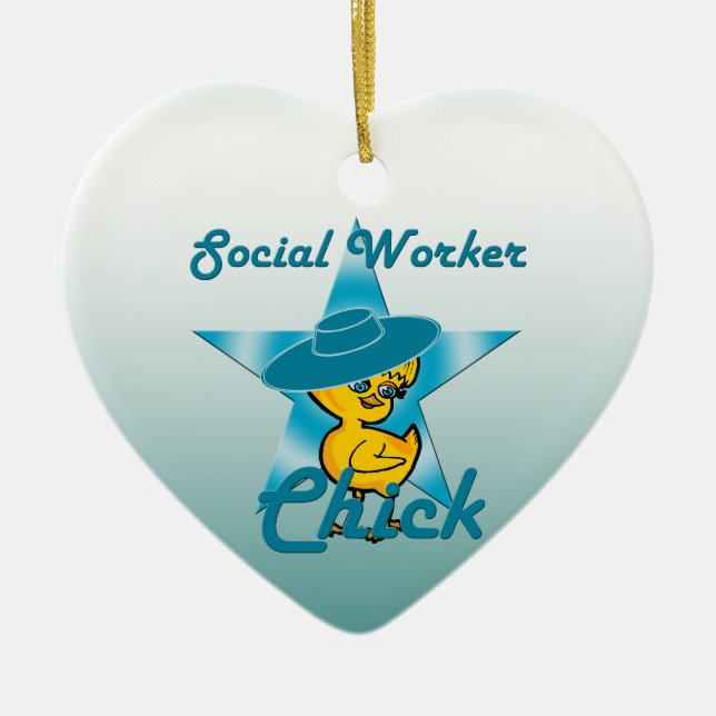 Social Worker Chick #7 Ceramic Tree Decoration (Front)