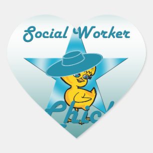 Social Worker Chick #7 Heart Sticker