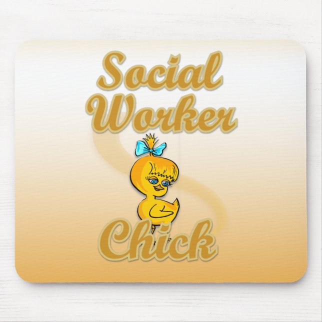 Social Worker Chick Mouse Mat (Front)