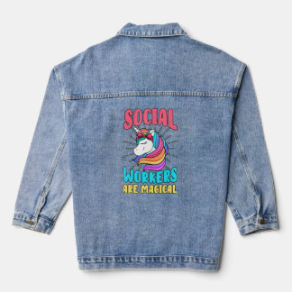 Social Worker Children Women Protection Unicorn  1 Denim Jacket