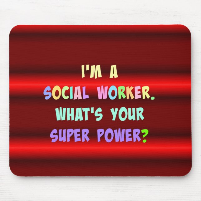 Social Worker Colourful Design Mouse Mat (Front)