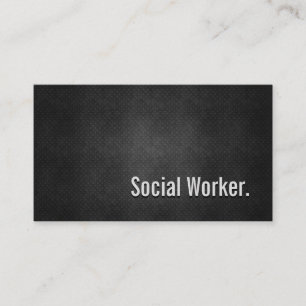 Social Worker Cool Black Metal Simplicity Business Card