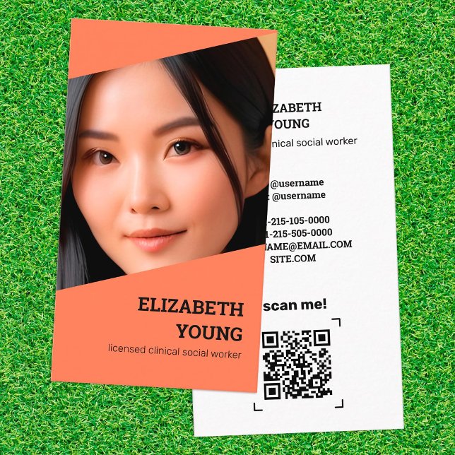 Social Worker Custom Photo and QR Business Card (Social Worker Custom Photo and QR Business Card)