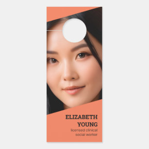 Social Worker Custom Photo and QR Door Hanger