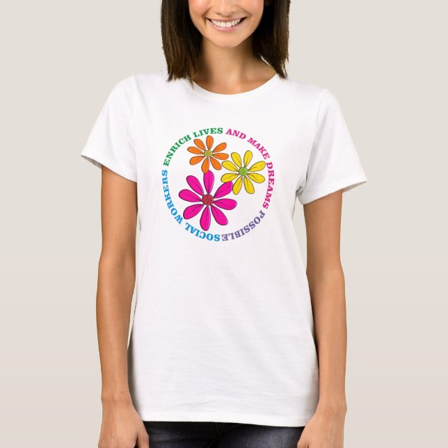 Social Worker Daisies T-Shirt (Front)