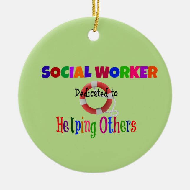 Social Worker Dedicated to Helping Others Ceramic Tree Decoration (Front)