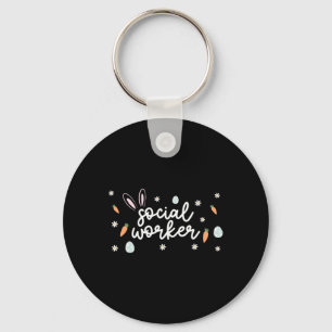 Social Worker Easter School Social Work Bunny Eggs Key Ring