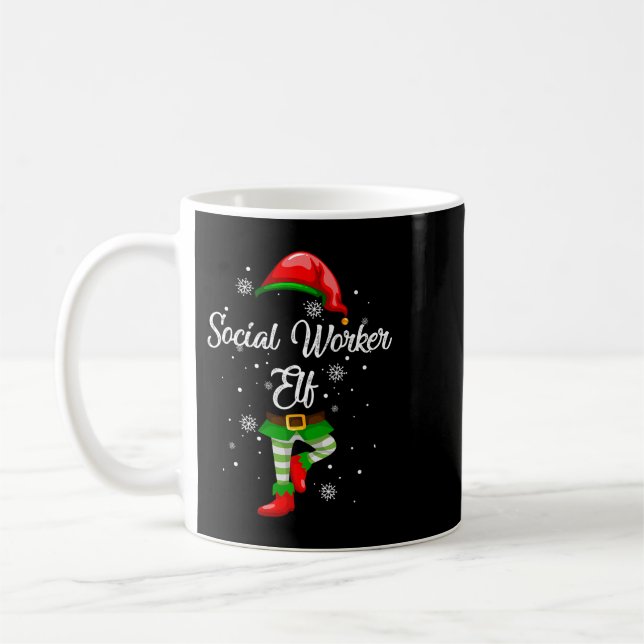 Social Worker Elf Costume Funny Christmas Gift Tea Coffee Mug (Left)