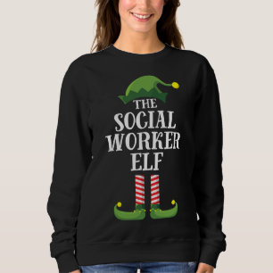 Social Worker Elf Matching Family Group Christmas Sweatshirt