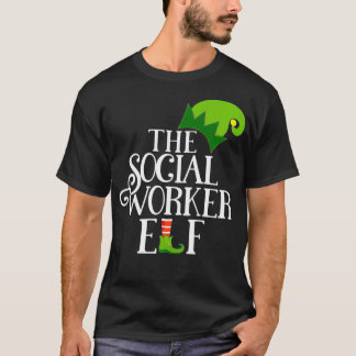 Social Worker Elf Matching Family Group Christmas T-Shirt