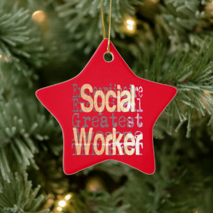 Social Worker Extraordinaire Ceramic Tree Decoration