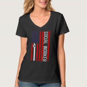Social Worker Flag Social Work Month Lmsw Apprecia T-Shirt