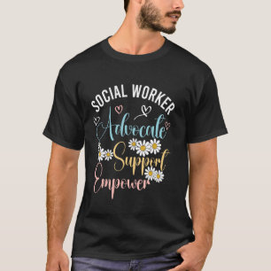Social Worker Flower Retro Social Workers Vintage T-Shirt