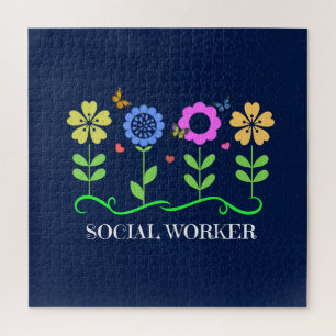 Social Worker...Flowers, Hearts, and Butterflies, Jigsaw Puzzle