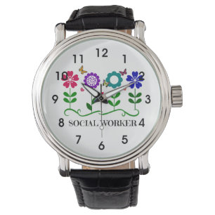 Social Worker...Flowers, Hearts, and Butterflies. Watch