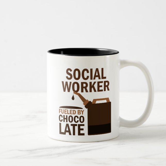 Social Worker (Funny) Chocolate Two-Tone Coffee Mug (Right)