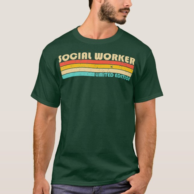 SOCIAL WORKER Funny Job Title Profession Worker T-Shirt (Front)