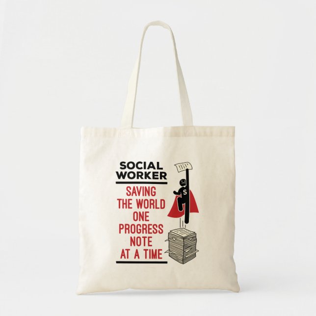 Social Worker Funny Progress Note Social Work Tote Bag (Front)